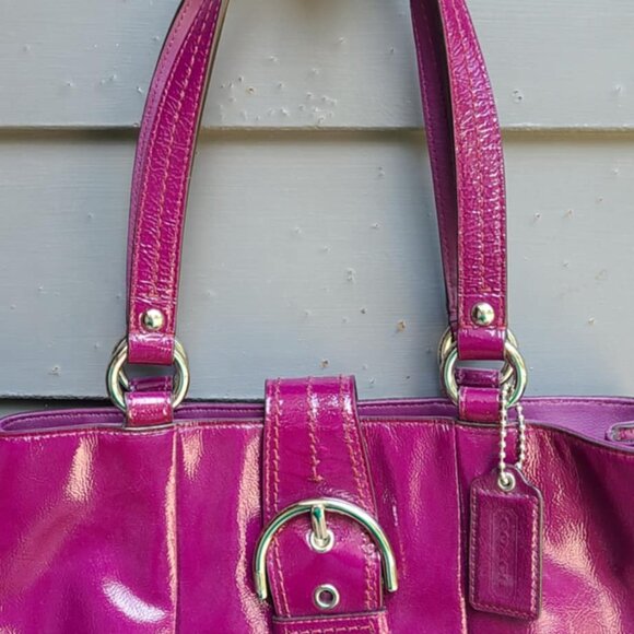 Coach SOHO Plumb Patient Leather Handbag NWOT! - Picture 12 of 13